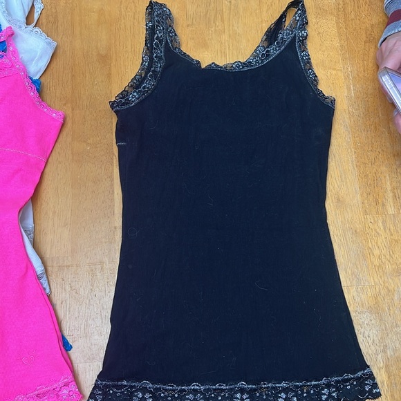 6 Justice size 14 girls camisoles w shelf bra. Pink, blue, mint, 2 white, black - Picture 4 of 5